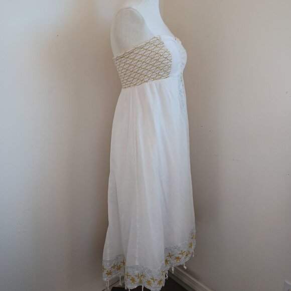 Free People Strapless Embroidered Midi Dress Star of India Womens Small - Picture 10 of 15